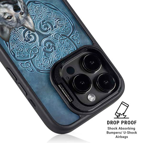 Celtic Wolf by Brigid Ashwood iPhone 15 Pro Kickstand Case